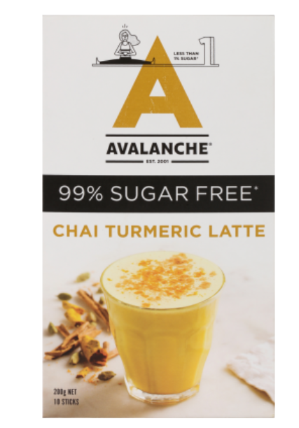 Avalanche 99% Sugar Free Chai Turmeric Latte Coffee Sticks 10 x 20g