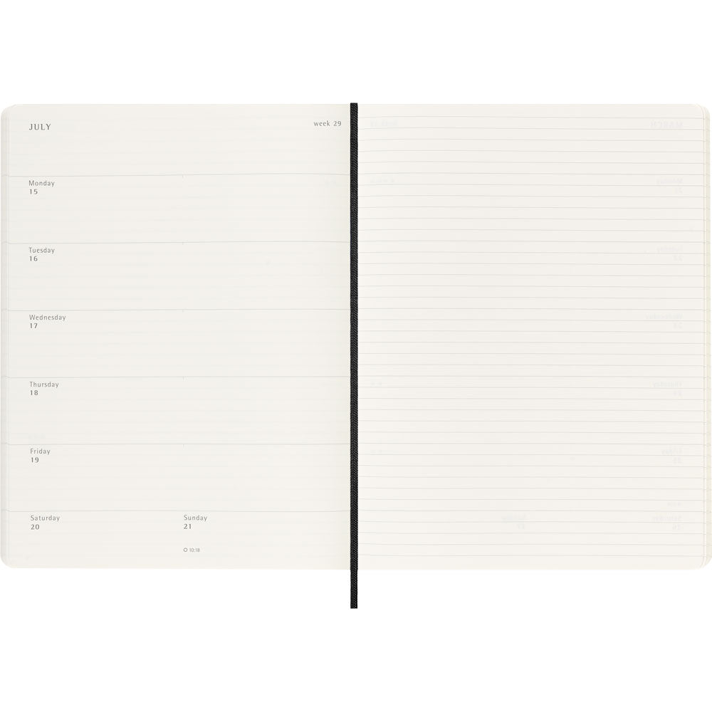 Moleskine Diary 12 Month Weekly + Notes SC XL Black