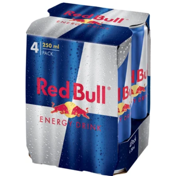 Red Bull Energy Drink 4 x 250ml - Cafe Supply
