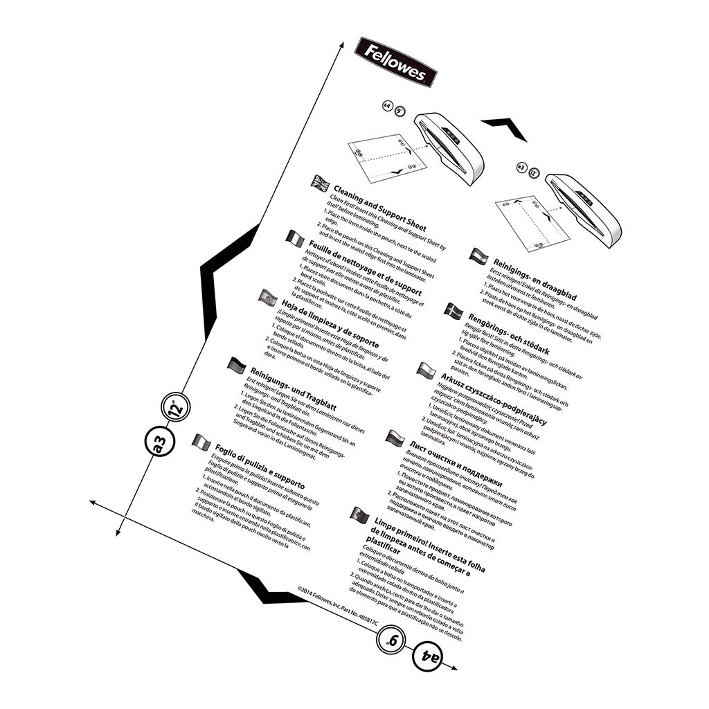 Fellowes Laminator Cleaning Sheets A4, Pack of 10