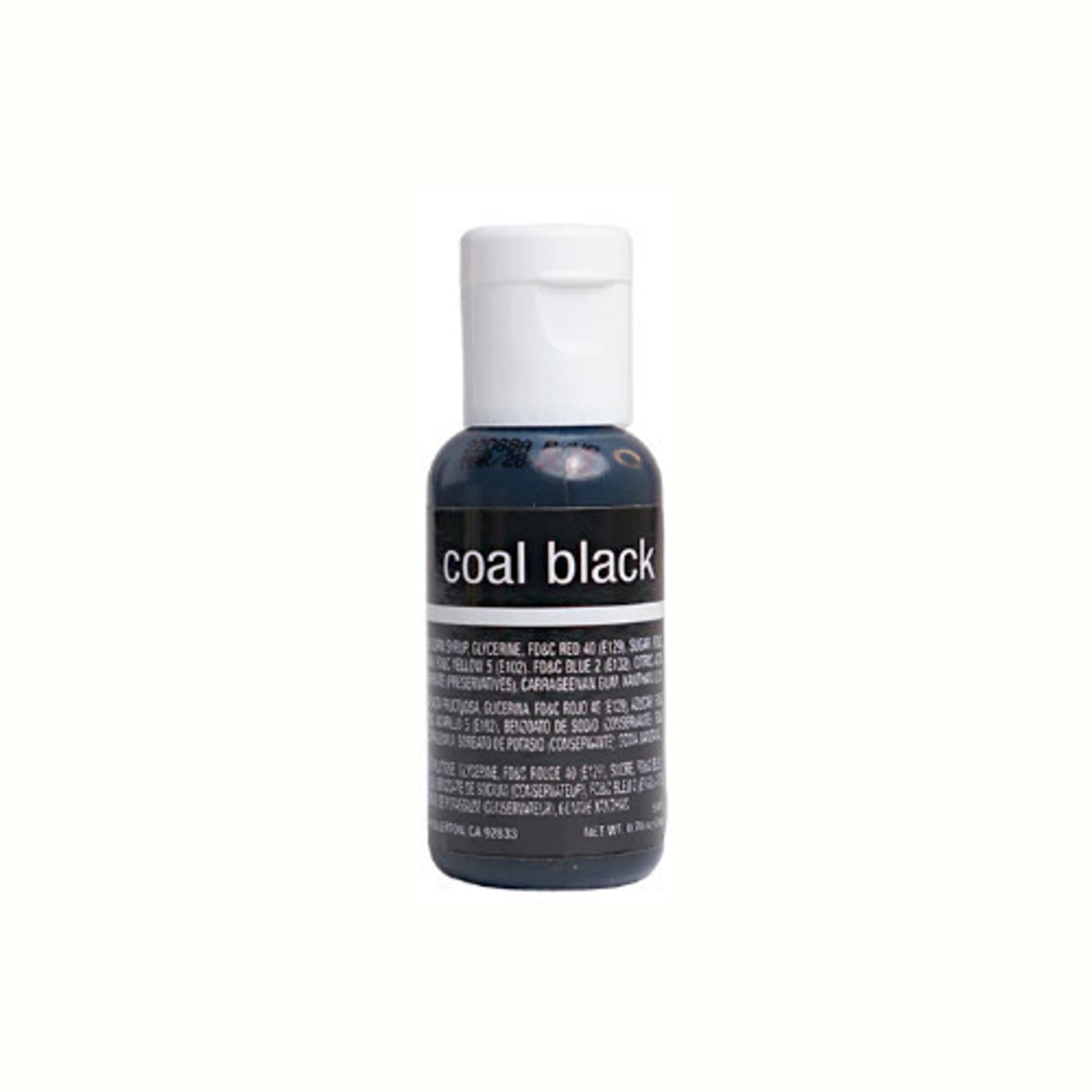 Chefmaster Liqua Gel Coal Black .70oz Bottle - Cafe Supply