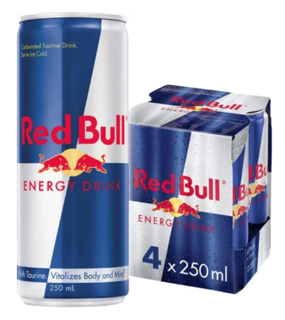Red Bull Energy Drink 4 x 250ml - Cafe Supply