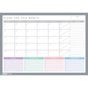 Ledah Pastels Monthly Desk Planner A3 20 Sheets