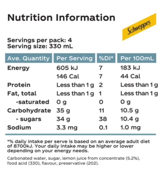 Schweppes Old Fashioned Lemonade Soft Drink Bottles 4 x 330ml