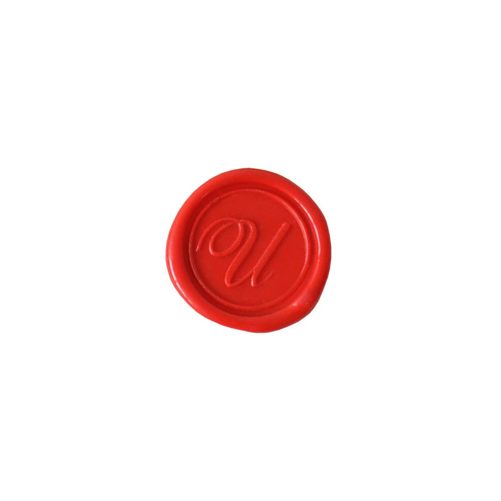 Herbin Wooden Handle Round Seal Copperplate U
