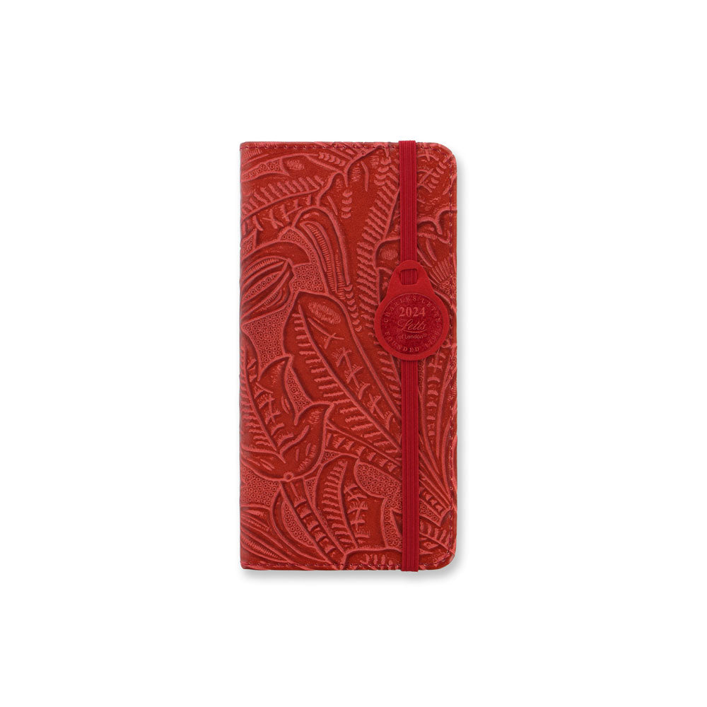 Letts of London Diary Baroque Slim Week to View Red Even Year