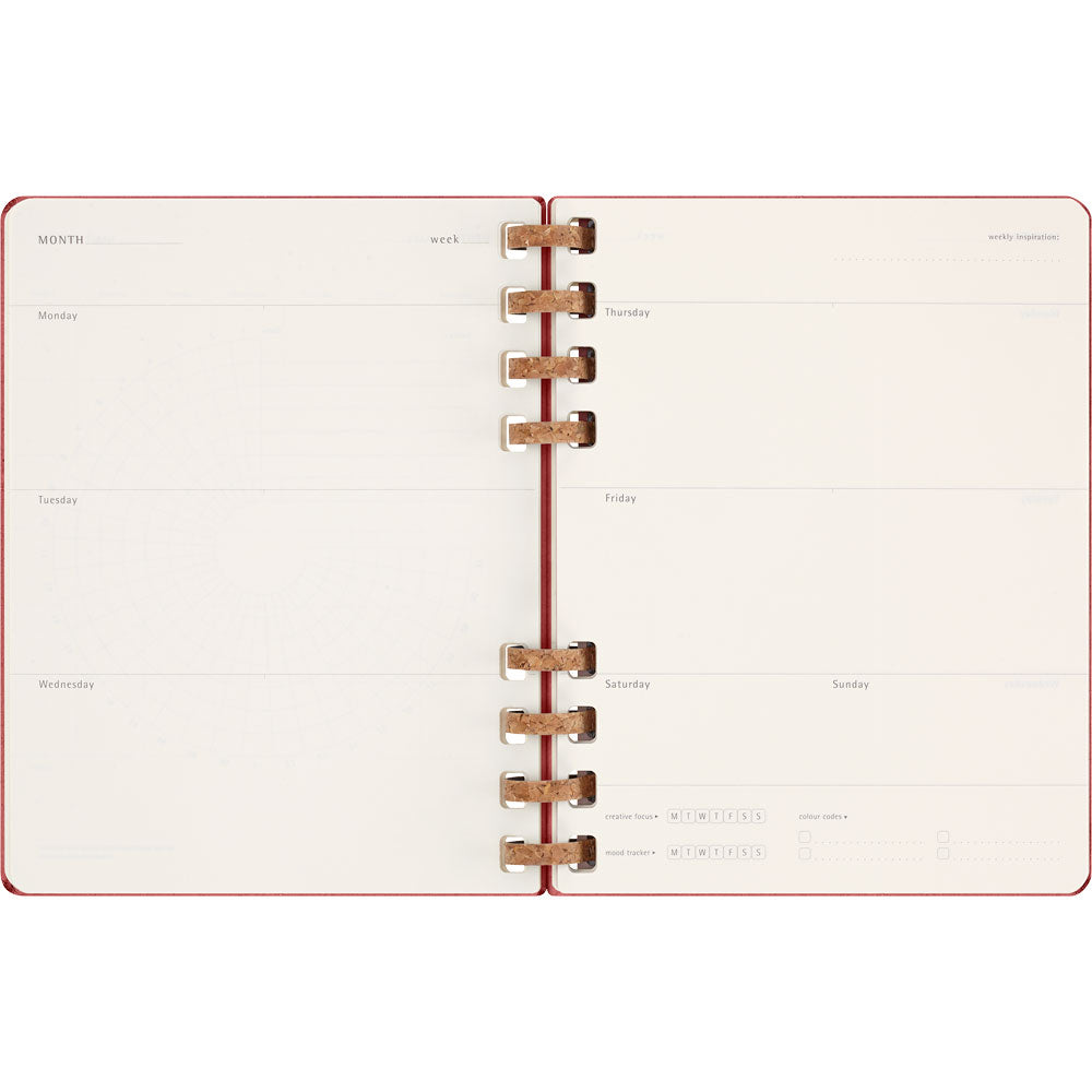 Moleskine Spiral Undated Planner HC XL Crush Cherry