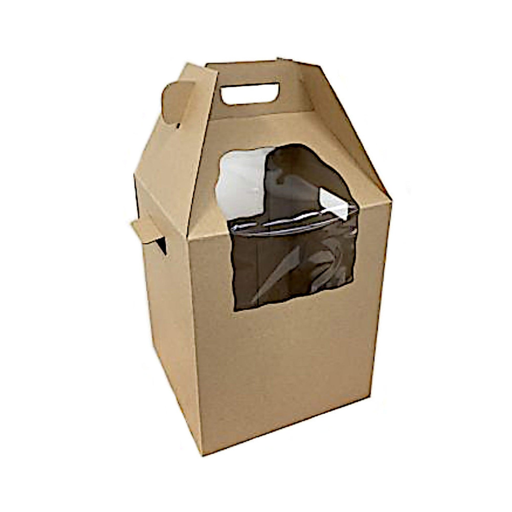 Heavy Duty Tall Cake Carry Box + Handle, 12x12x14(H) - Cafe Supply