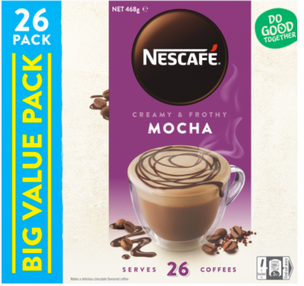 Nescafe Mocha Coffee Sachets Value Pack 26pk - Cafe Supply