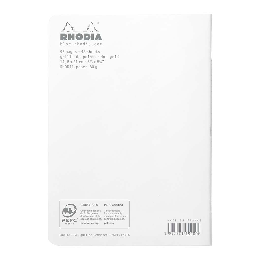 Rhodia Classic Notebook Stapled A5 Dotted White