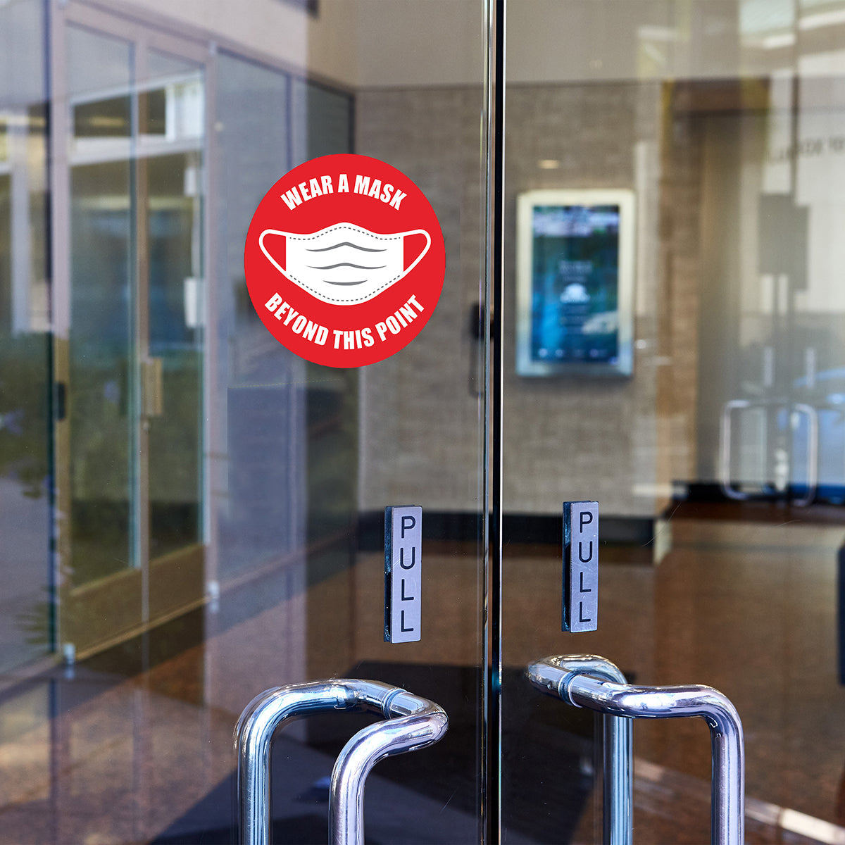 Avery Pre-Printed Self-Adhesive Sign Wear A Mask Round 20cm 5 Sheets - Cafe Supply