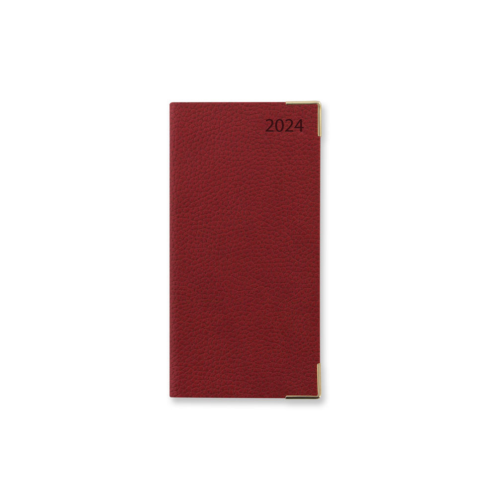 Letts of London Diary Connoisseur Slim Week to View English Red Even Year