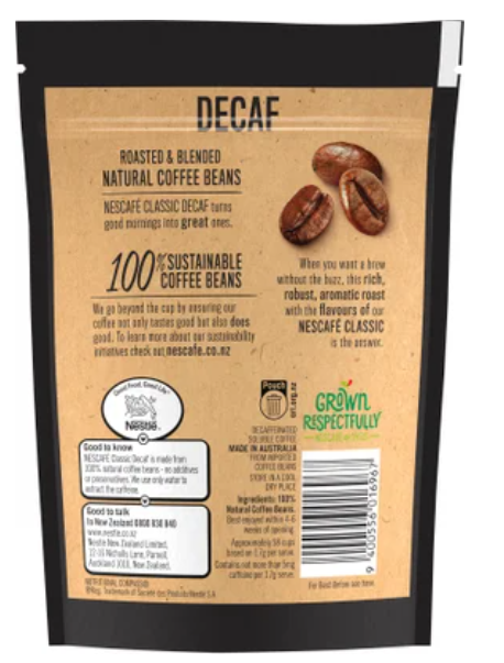 Nescafe Classic Decaf Coffee 100g - Cafe Supply