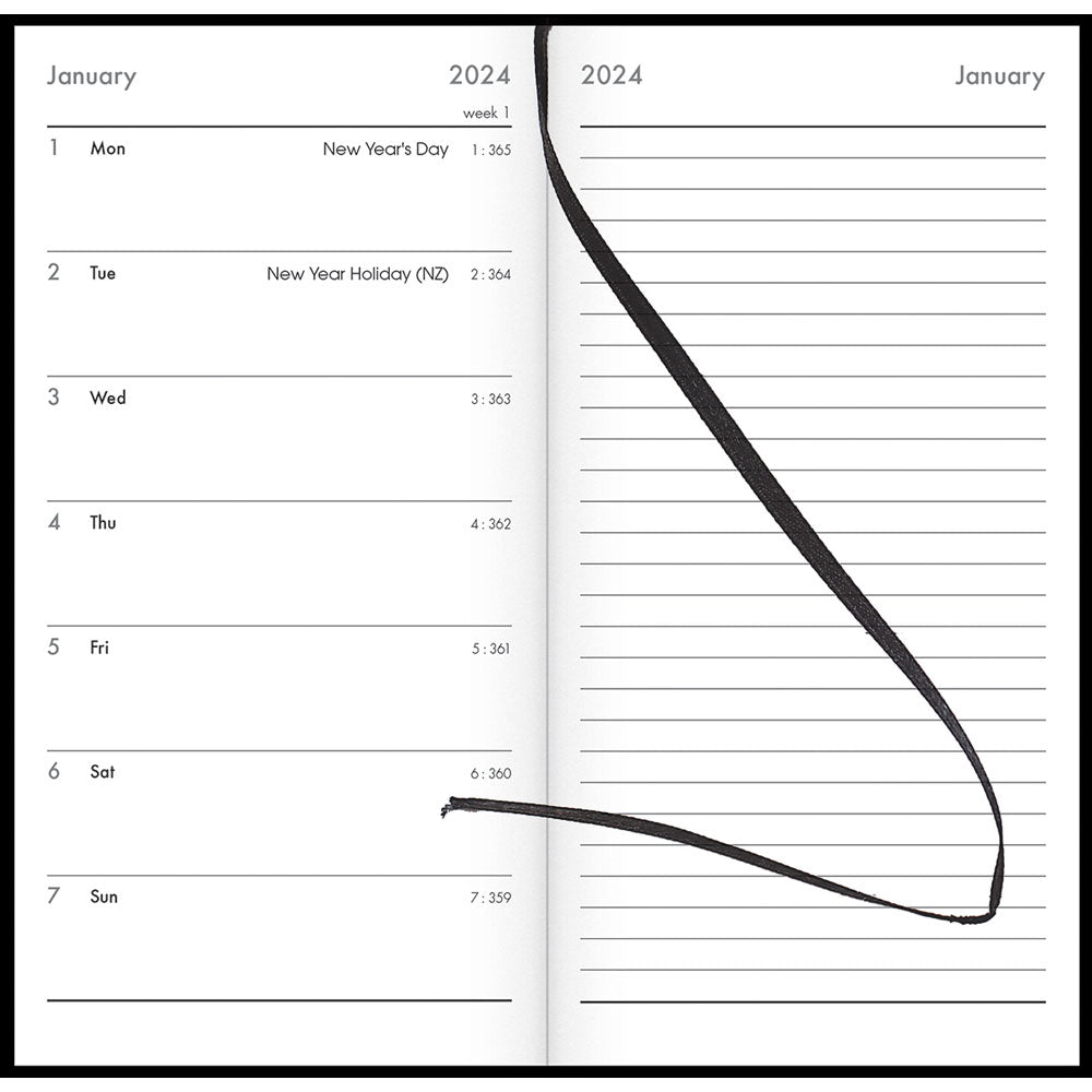 Collins CW7 Notes Diary Black Odd Year