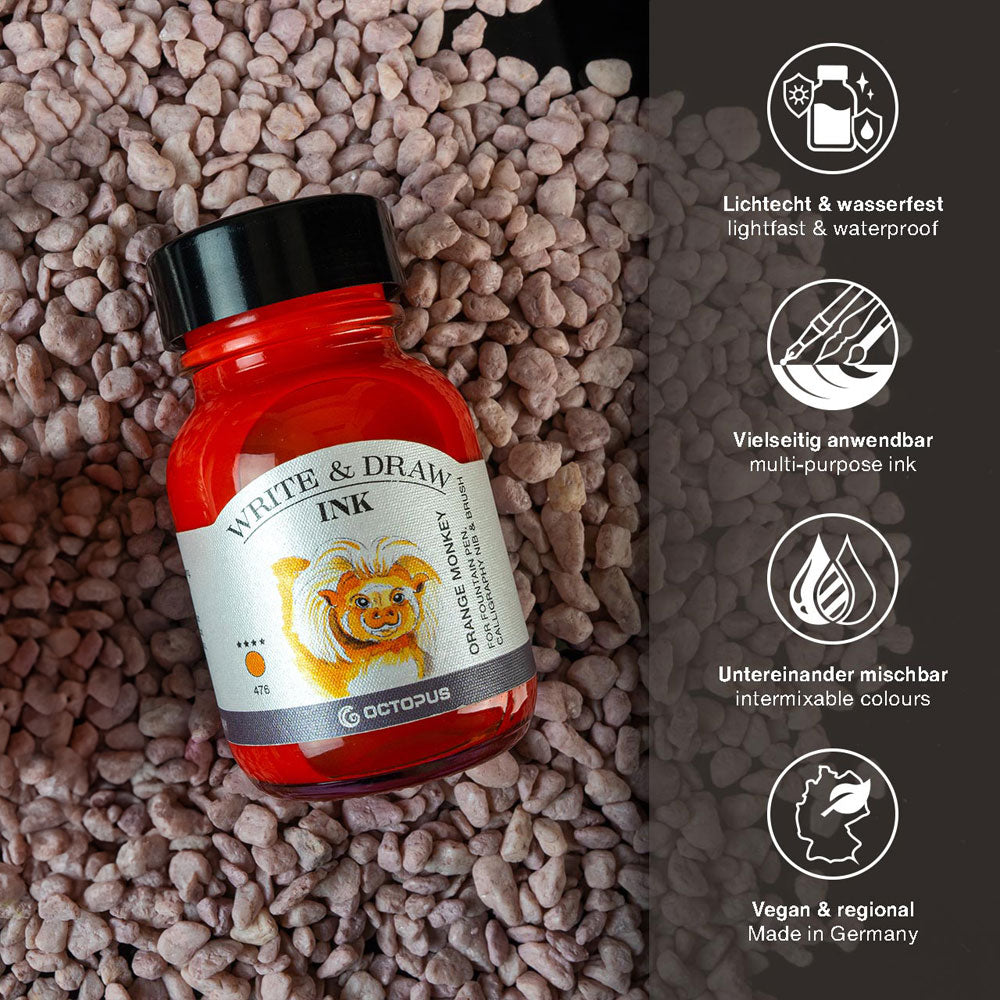 Octopus Fluids Write and Draw Ink 476 Orange Monkey 50ml