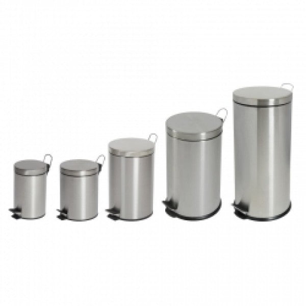 30L Round Stainless Steel Pedal Bin - Cafe Supply