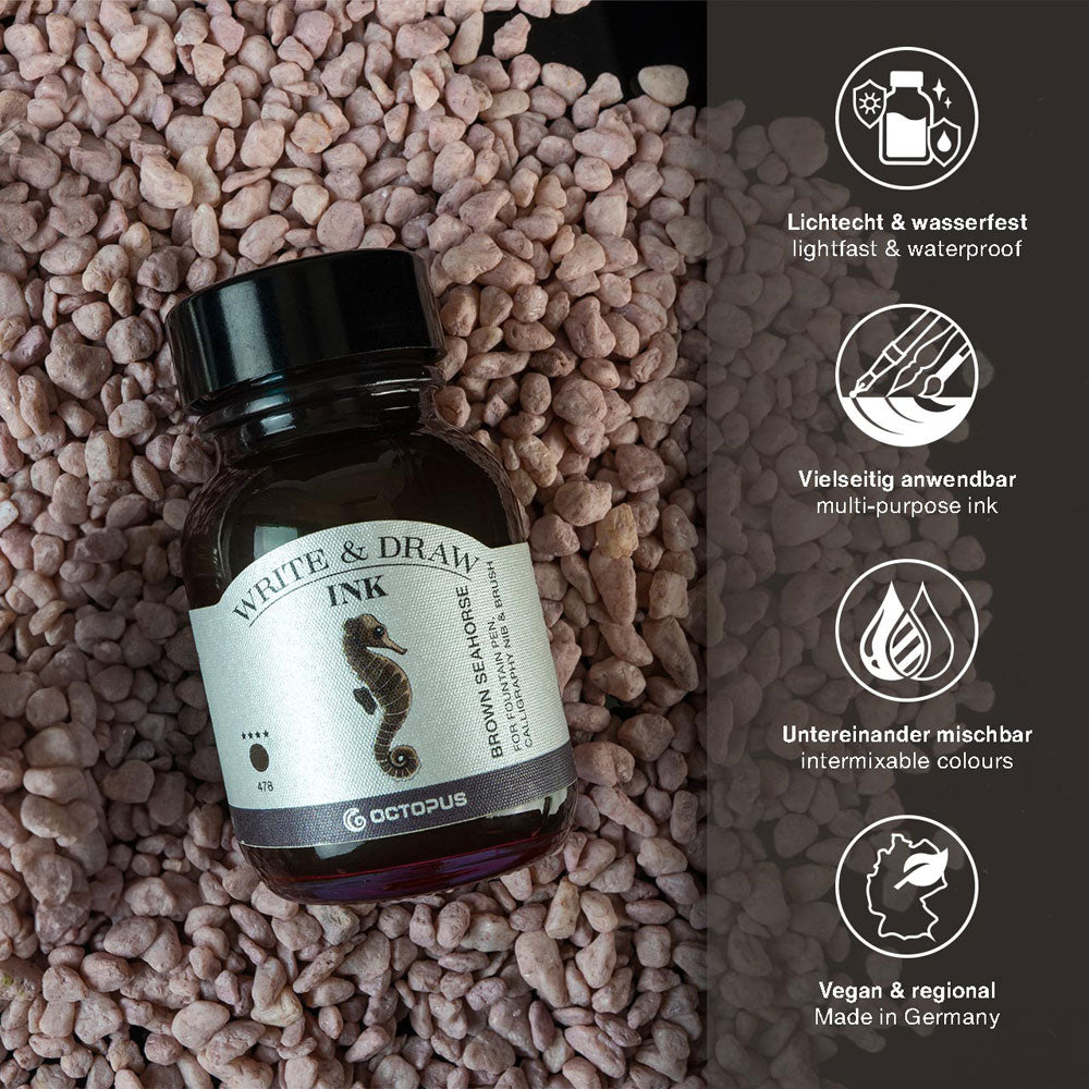 Octopus Fluids Write and Draw Ink 478 Brown Seahorse 50ml