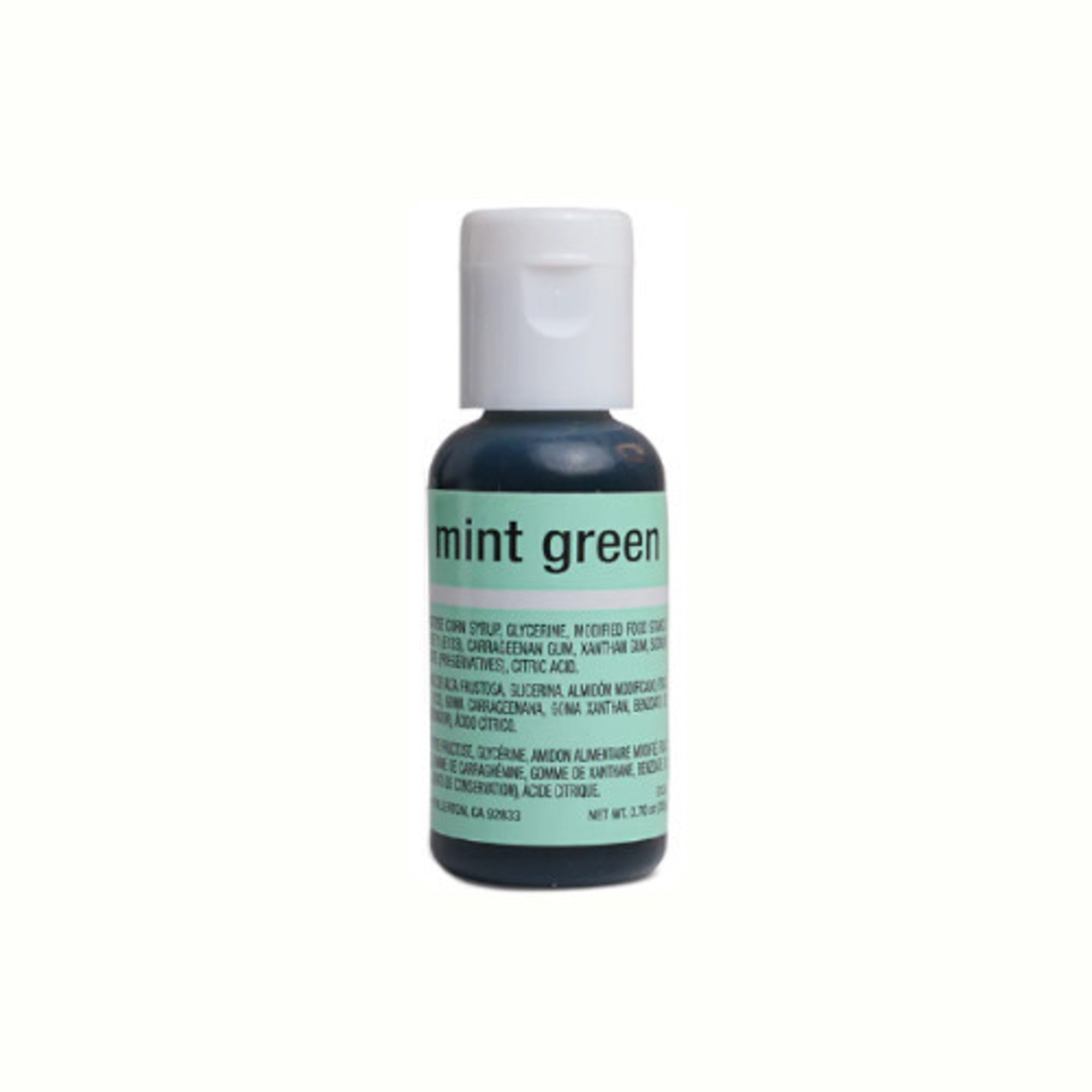 Chefmaster Liqua Gel Mint Green .70oz Bottle (Box 12) - Cafe Supply