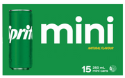 Sprite Natural Flavour Soft Drink Mini Cans 15 x 250ml