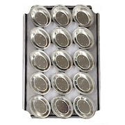 Palletized Pie Tins, (15) Oval 130x105x29.5mm, Tray size 600x405mm - Cafe Supply