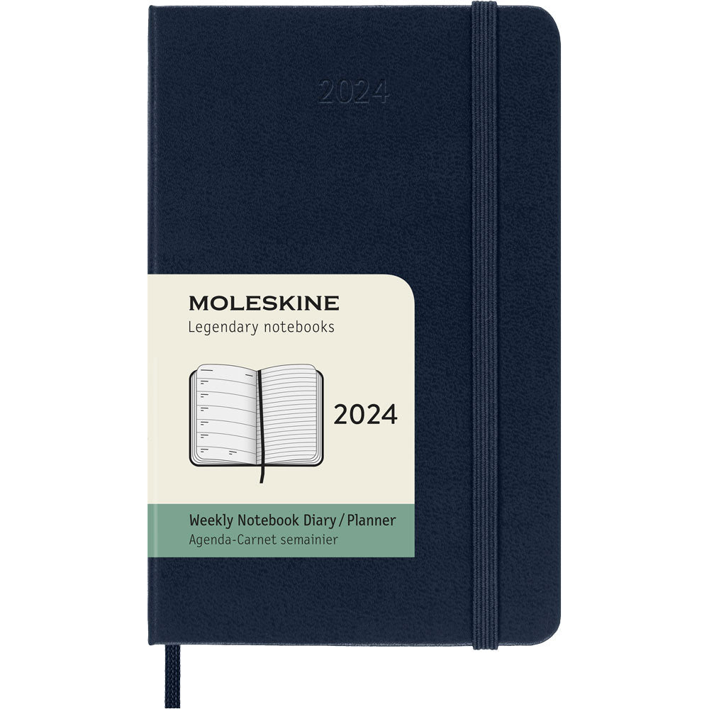 Moleskine Diary 12 Month Weekly + Notes HC Pocket Sapphire Blue