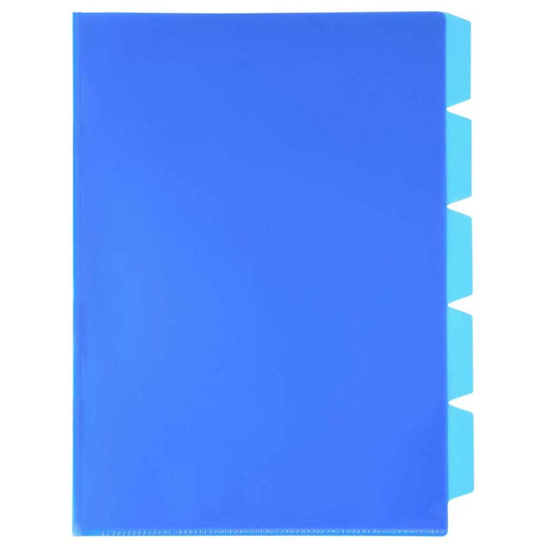 FM Pocket L Shape 5 Tab A4 Blue 5 Pack - Cafe Supply