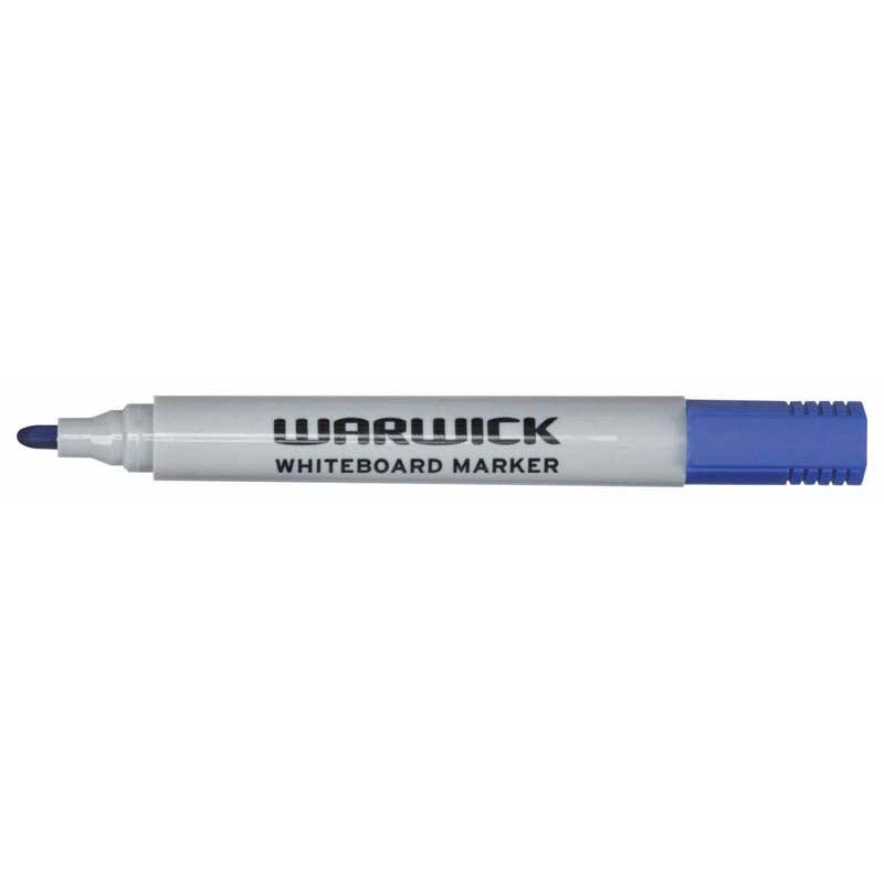Warwick Whiteboard Marker Blue Chisel Tip Box 12 - Cafe Supply