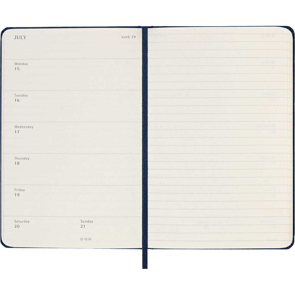 Moleskine Diary 12 Month Weekly + Notes HC Pocket Sapphire Blue