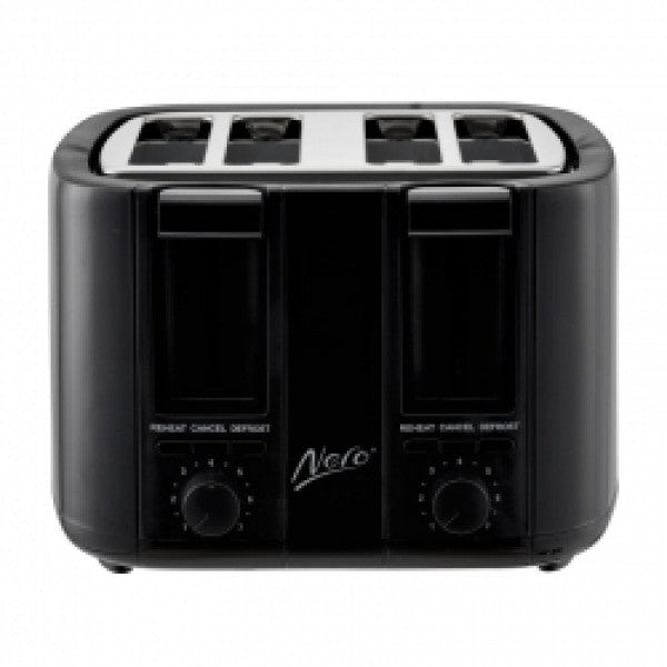 Nero Black Toaster 4 Slice 1500W Square - Cafe Supply