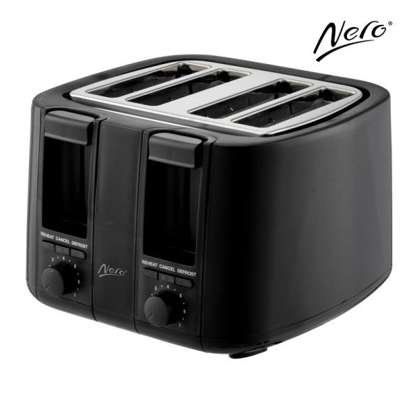 Nero Black Toaster 4 Slice 1500W Square - Cafe Supply