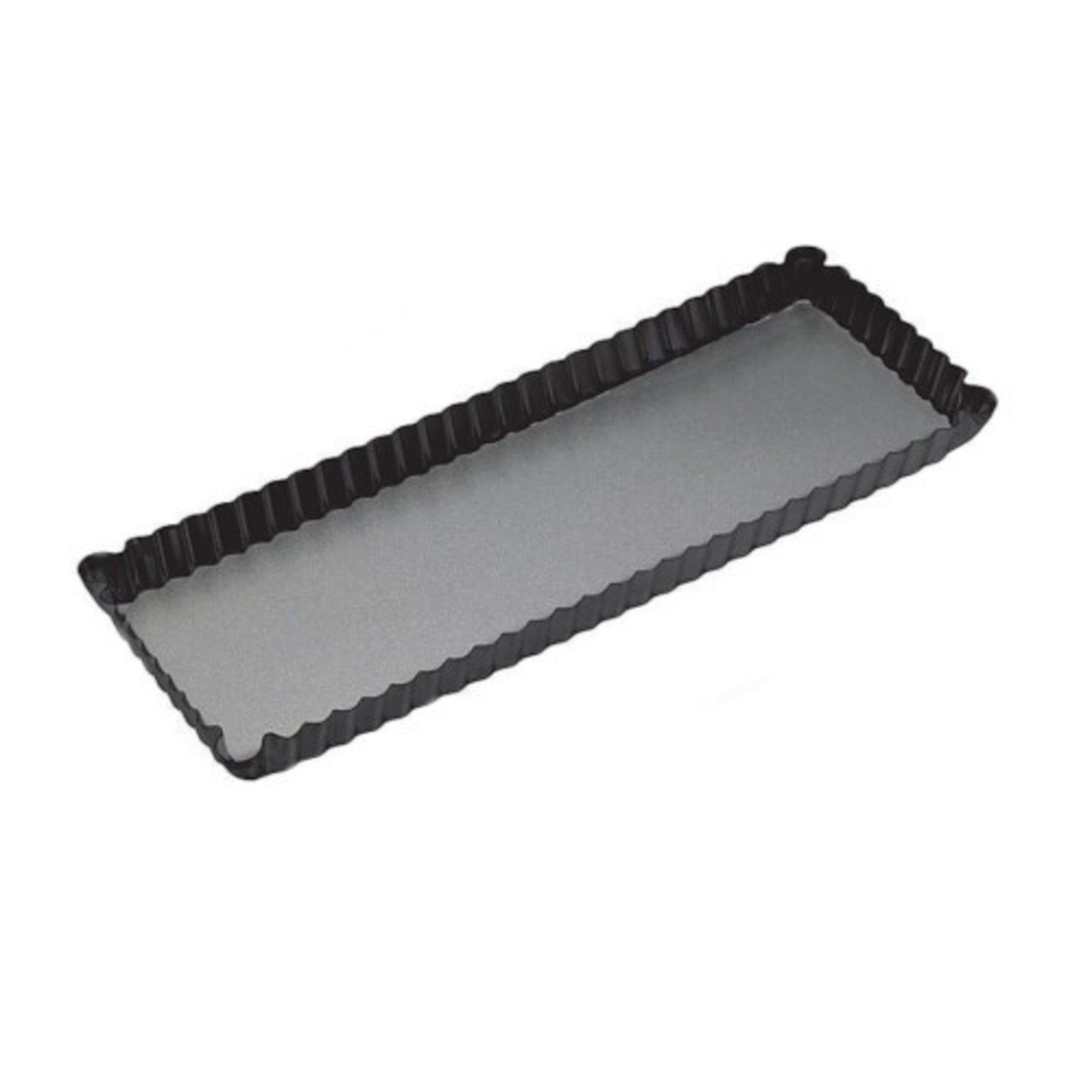 Oblong Quiche Tin, Teflon Coated, Loose base: 360x130x30mm - Cafe Supply