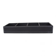 Black Leather 4 Comp. Display Tray - Cafe Supply