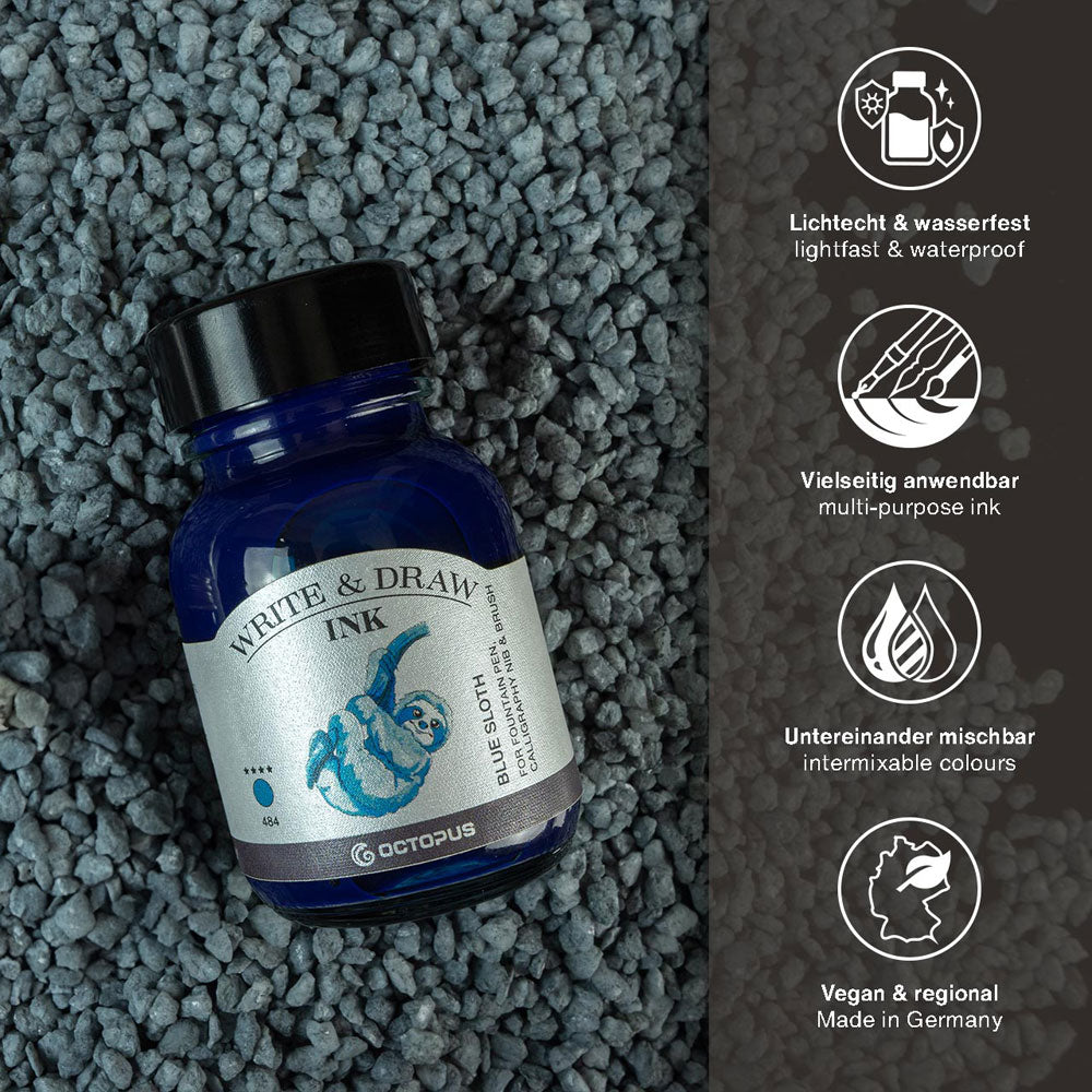 Octopus Fluids Write and Draw Ink 484 Blue Sloth 50ml
