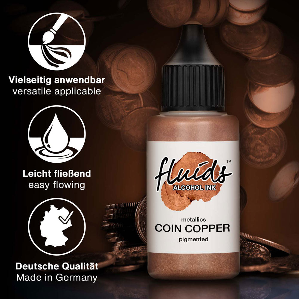 Octopus Fluids Alcohol Ink Coin Copper Metallic 30ml