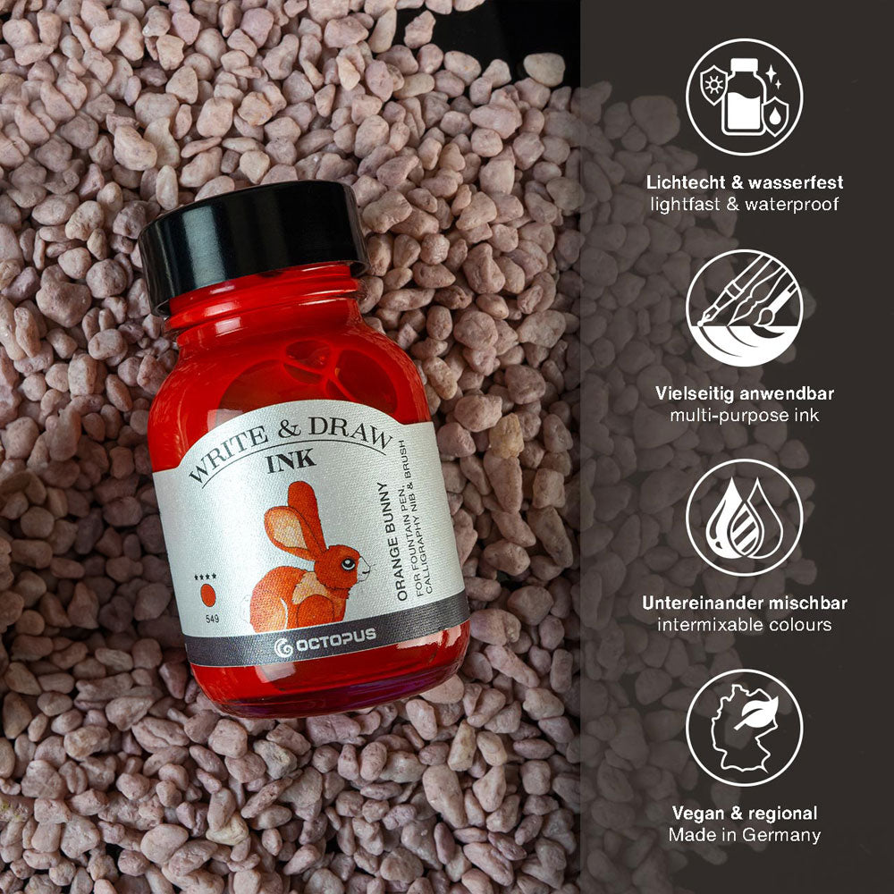 Octopus Fluids Write and Draw Ink 549 Orange Bunny 50ml