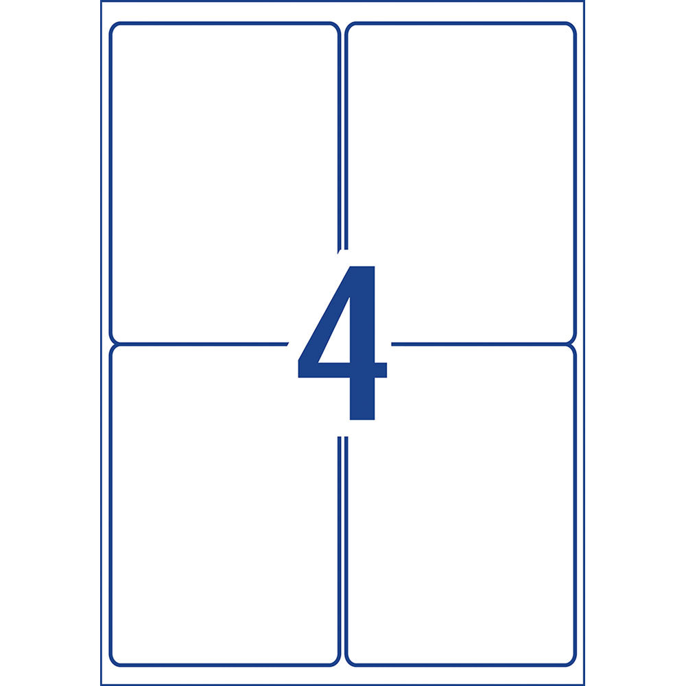 Avery Heavy Duty ID Label J4774 White Inkjet 99.1x139mm 4up 10 Sheets - Cafe Supply