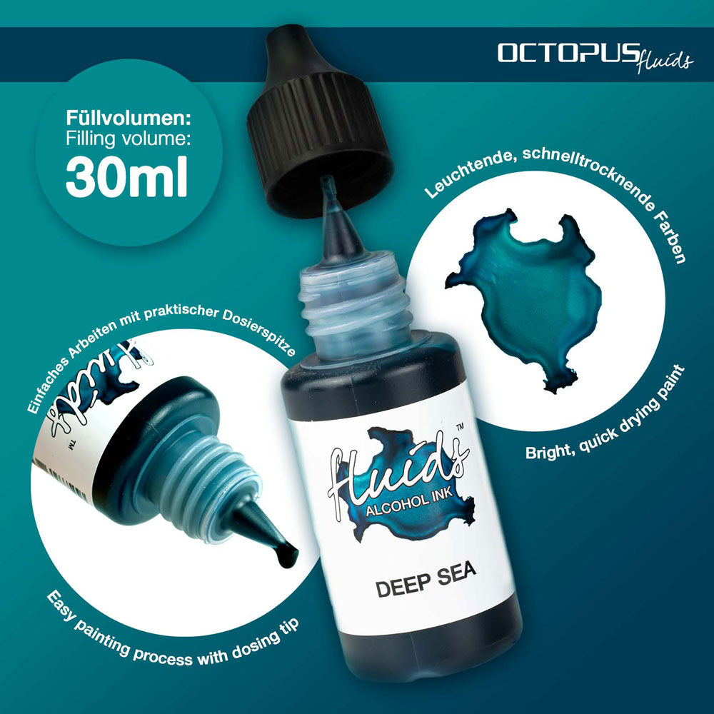 Octopus Fluids Alcohol Ink Deep Sea Blue 30ml