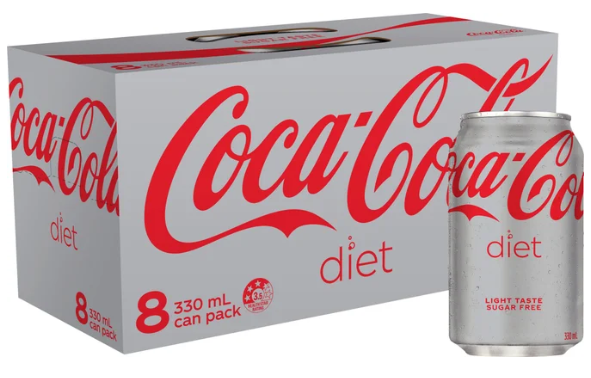 Diet Coca-Cola Soft Drink Cans 8 x 330ml