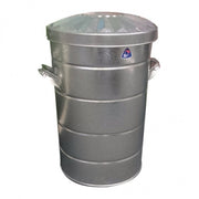 Galvanised Rubbish Bin 60L with Lid - Cafe Supply