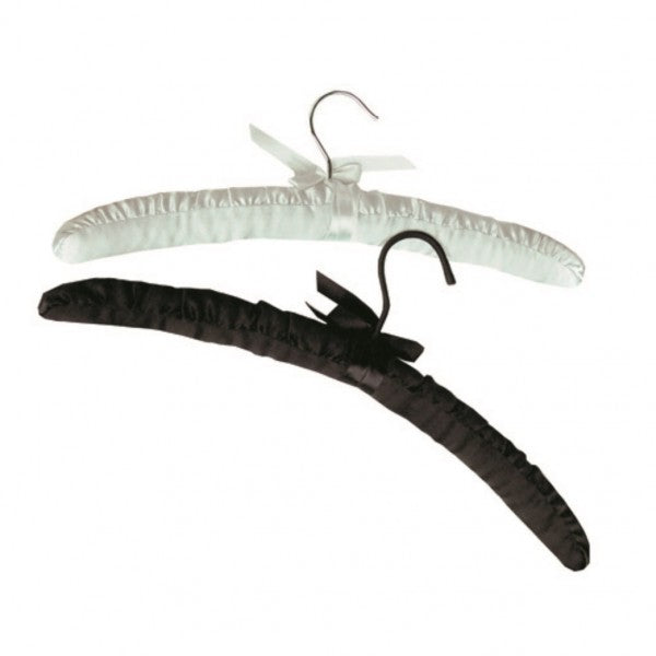 Black Satin Hanger with Hook (100) - Cafe Supply