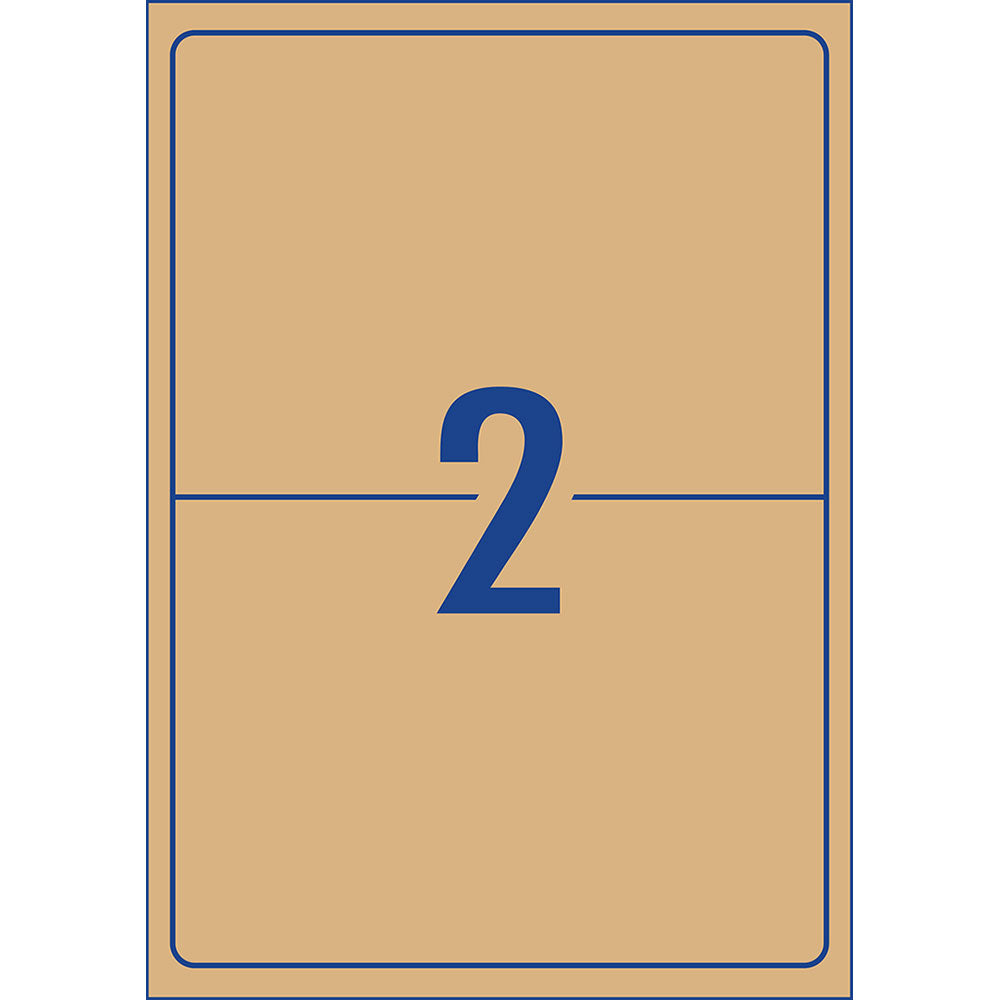 Avery Shipping Labels L7168 Brown Kraft 199.6x143.5mm 2up 20 Sheets - Cafe Supply