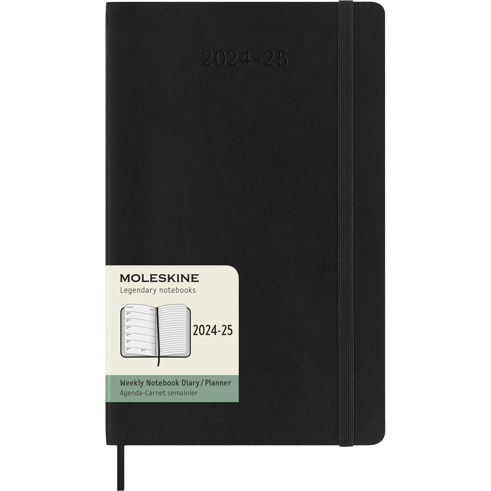 Moleskine Diary 18M Weekly + Notes Soft Cover Large Black