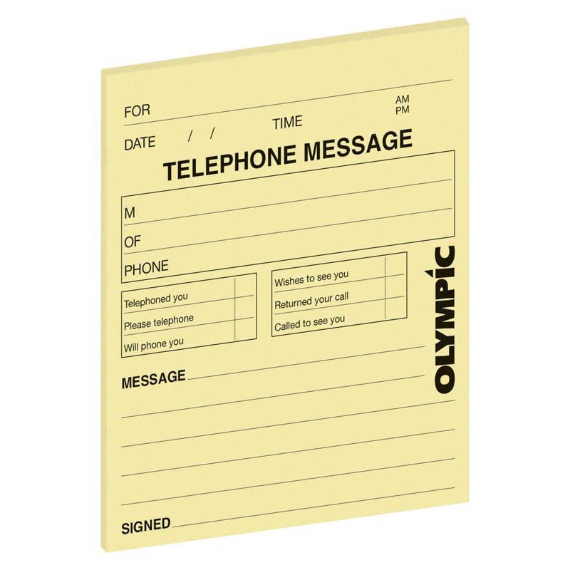 Olympic Pad Telephone Message Yellow 115x99mm 50 Leaf - Cafe Supply