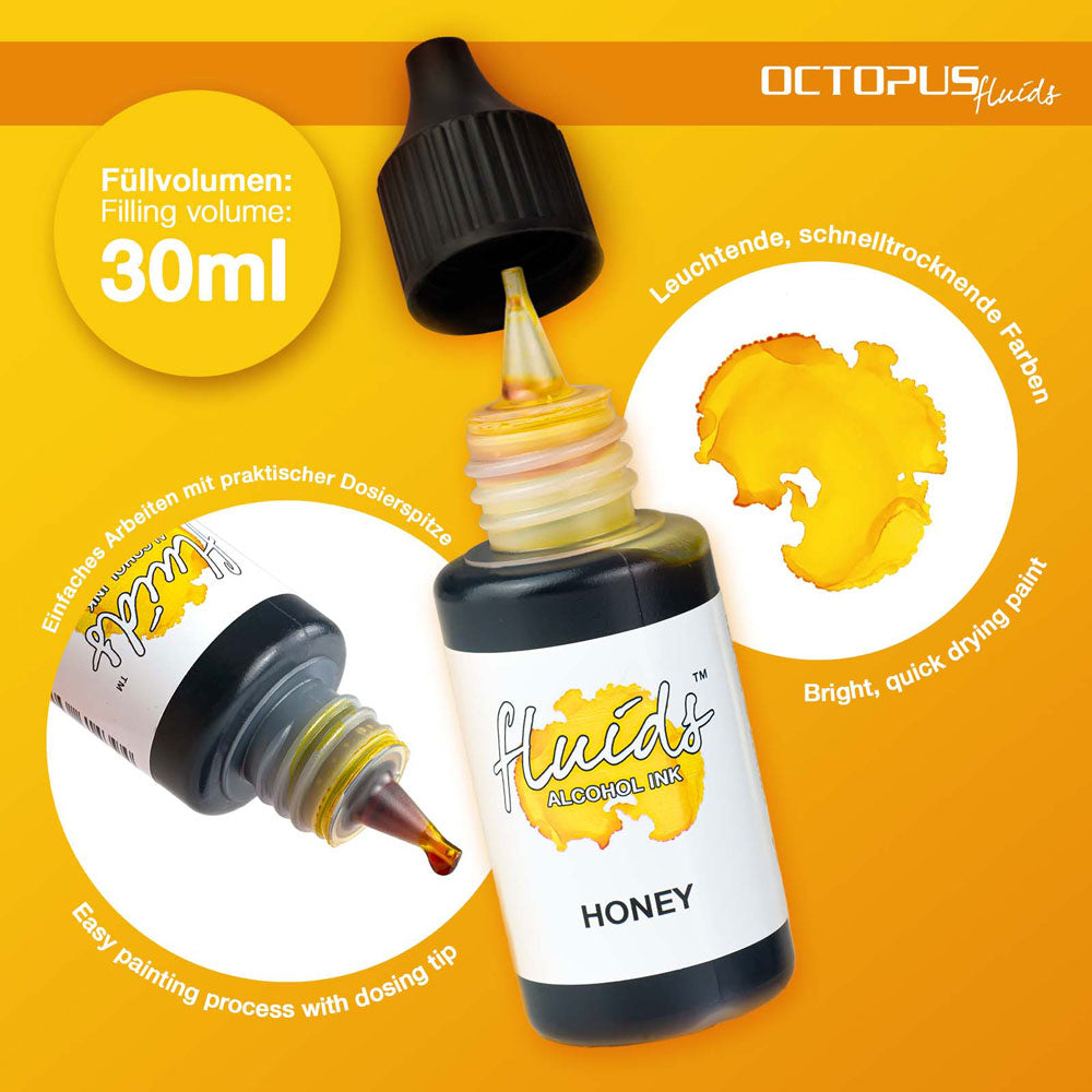 Octopus Fluids Alcohol Ink Honey Brown 30ml