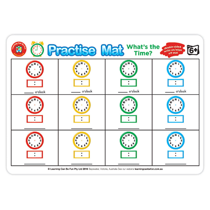 LCBF Practice Mats What'S The Time - Cafe Supply