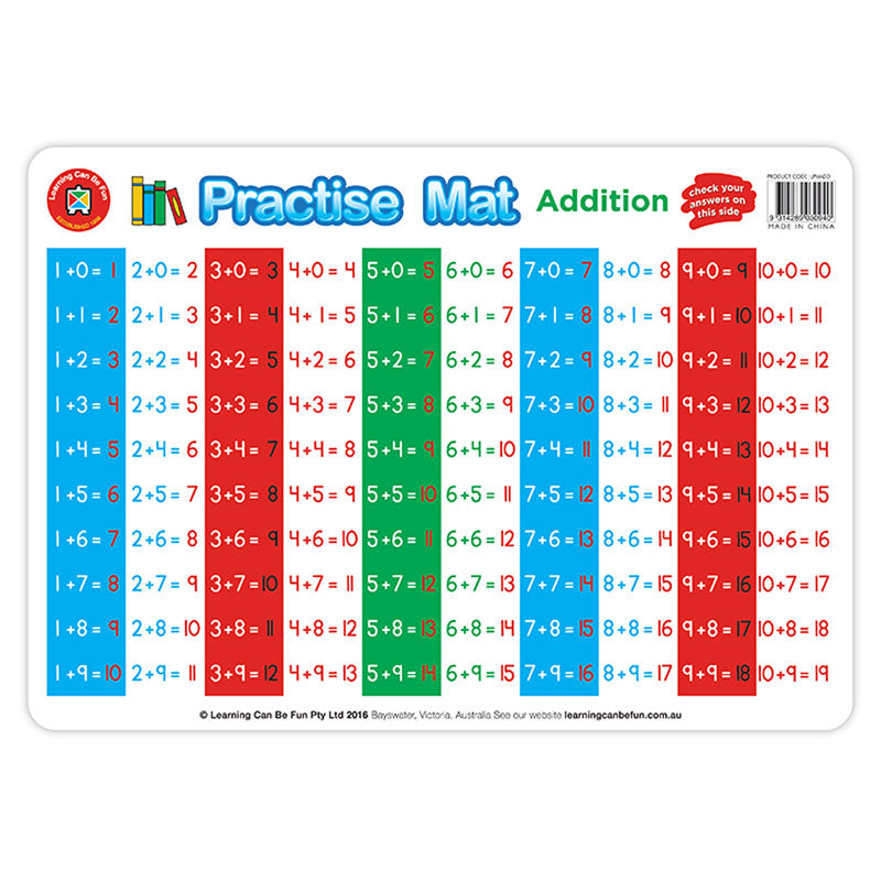 LCBF Practise Mats Addition - Cafe Supply