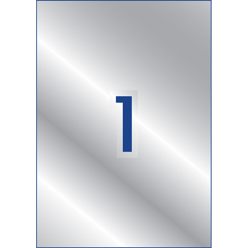 Avery Heavy Duty ID Label L6013 Silver Laser 208x295mm 1up 20 Sheets - Cafe Supply