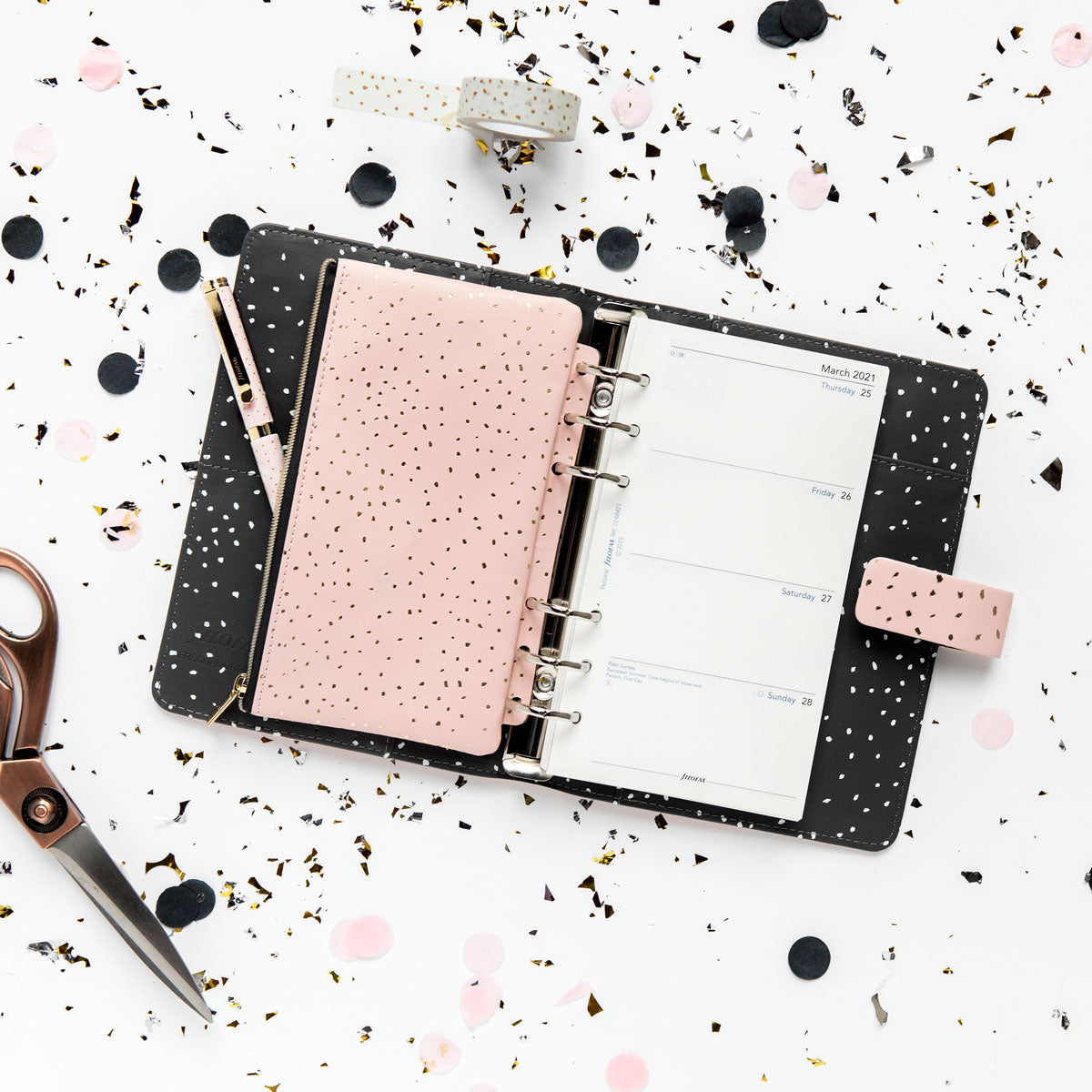 Filofax Organiser Confetti Personal Rose Quartz