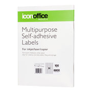 Icon Multipurpose Labels 88 Per Sheet 48x12.7mm, Pack of 100