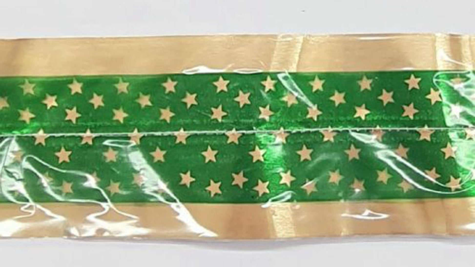Cake Band Star Green/Gold 63mm (1m) - Cafe Supply